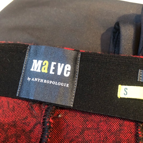 Maeve for Anthropologie Margot flared cropped pant red rose print size S EUC - Picture 7 of 14